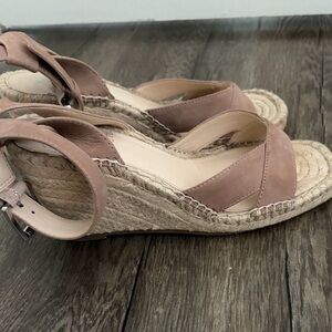 Vince Camuto Beige Espadrille Wedge Sandals